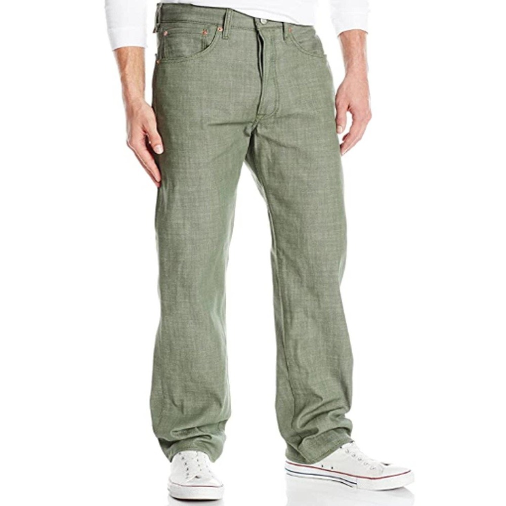 Levi's Mens 501 Original Fit White Oak Cone Denim Green Jeans Size 29x32